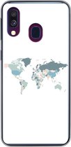 Coque Samsung Galaxy A40 - Carte du Wereldkaart - Pastel - Landen - Siliconen