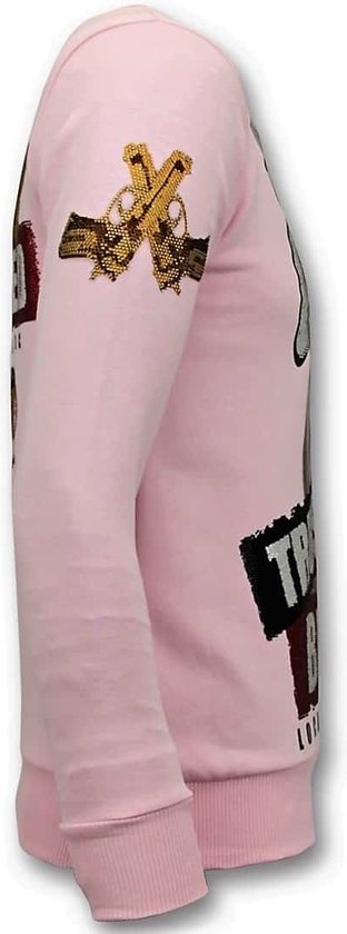 Local Fanatic Exclusive Pull Men - Trust No Bitch - Pull Rose XXL pour Homme