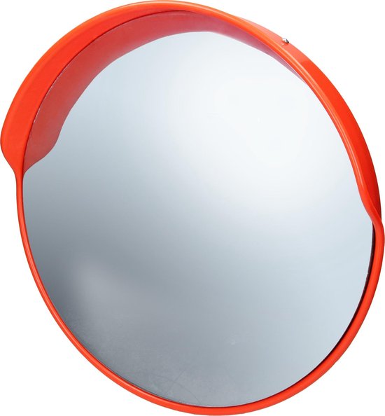 Miroir de circulation rouge, Ø 60 cm, avec support pivotant