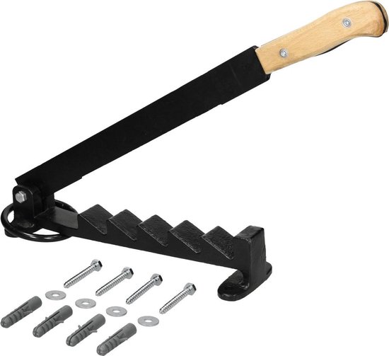 Handstammensplijter met houten handvat gietijzer zwart