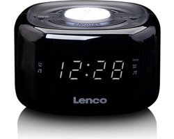 Lenco CR-12BK - Wekkerradio met Dimmerfunctie - Nachtlamp - Zwart