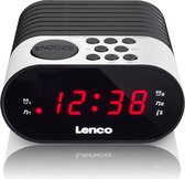 Lenco CR-07 White - Wekkerradio met Slaaptimer - Dubbel alarm - Wit