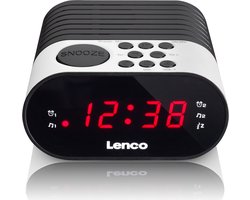 Lenco CR-07 White - Wekkerradio met Slaaptimer - Dubbel alarm - Wit