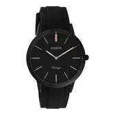 OOZOO Vintage series - Zwarte horloge met zwarte rubber band - C20174 - Ø42
