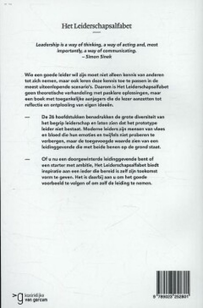 Het leiderschapsalfabet - back cover