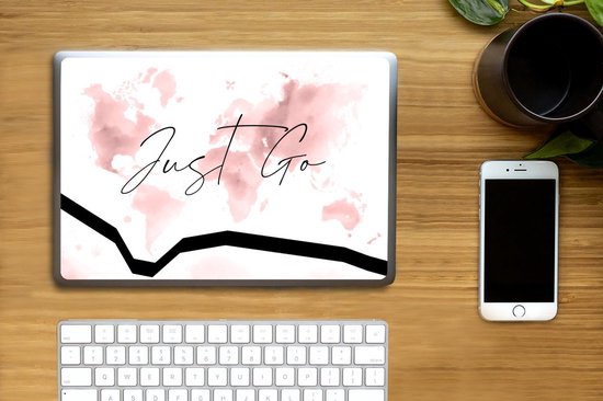 Sticker pour ordinateur portable - 10,1 pouces - Carte du Wereldkaart - Citations - Motivation