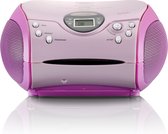 Lenco SCD-24 - Radio CD-speler met MP3 optie en AUX-uitgang - Roze