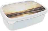 Broodtrommel Wit - Lunchbox - Brooddoos - Zon - Vogel - Zee - 18x12x6 cm - Volwassenen