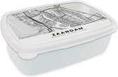 Boîte à pain Wit - Boîte à lunch - Boîte à pain - Plan de la ville - Zaandam - Pays- Nederland - 18x12x6 cm - Adultes
