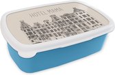 Lunch box Blauw - Lunch box - Boîte à pain - Hotel mama - Proverbes - Citations - Mère - 18x12x6 cm - Enfants - Garçon