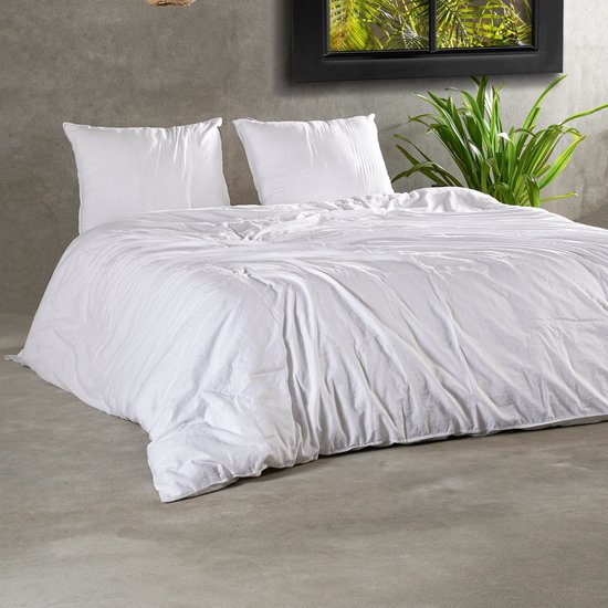 Charm & Co Stone washed - Dekbedovertrek - 100% Zacht Katoen - Tweepersoons - 200 x 200/220 - Wit van Merkloos — afbeelding 2
