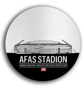 Afas Stadion AZ muurcirkel premium – Voetbalstadion wanddecoratie – Dibond Butler Finish muurcirkel – zwart wit - dibond butler finish 40cm