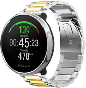 Stalen Smartwatch bandje - Geschikt voor  Polar Unite stalen band - zilver/goud - Strap-it Horlogeband / Polsband / Armband