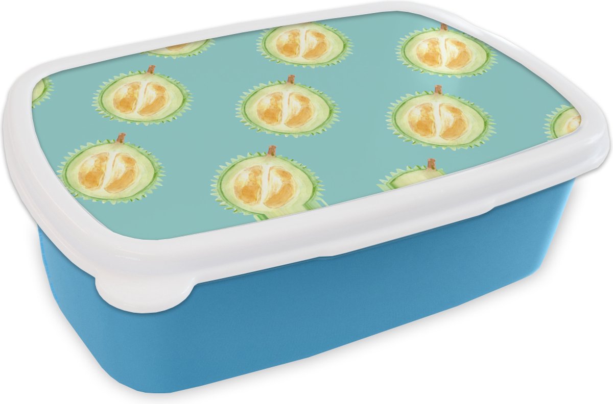 Broodtrommel Blauw - Lunchbox - Brooddoos - Fruit - Citrus - Blauw - 18x12x6 cm - Kinderen - Jongen