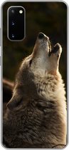 Geschikt voor Samsung Galaxy S20 hoesje - Wolf - Grijs - Dieren - Siliconen Telefoonhoesje