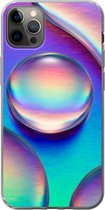 Geschikt voor iPhone 12 Pro Max hoesje - Water - Regenboog - Abstract - Siliconen Telefoonhoesje