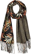 Sjaal (fashion) Scarf 50063 999/775 Black/ BrownMaat -