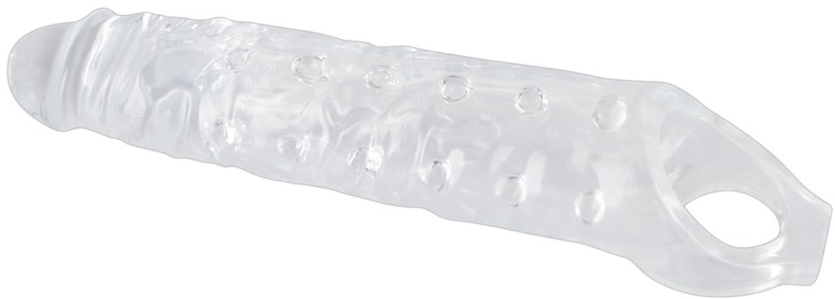 You2Toys – Penis Sleeve Licht Flexibel met Stimulatie Noppen en Testikel Ring - Transparant