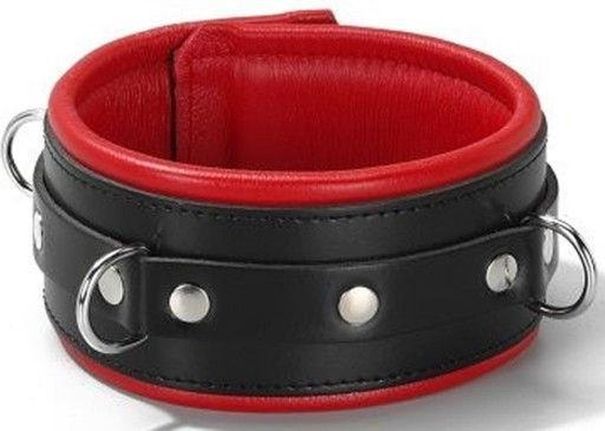 Smalle Slavenhalsband Zwart/Rood - 6.00 cm