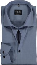 VENTI modern fit overhemd - mouwlengte 72cm - grijsblauw twill - Strijkvrij - Boordmaat: 46