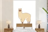 Illustration d'un alpaga sur fond blanc 145x220 cm