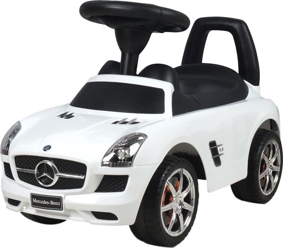 Eco Toys Mercedes SLS Loopauto - Wit - met claxon en muziek