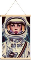 JUNIQE - Posterhanger Le Cosmonaute -40x60 /Blauw & Wit