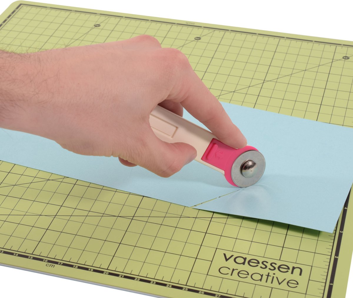 Cutter Rotatif Vaessen Creative - 3 Lames (droite, Ondulée, Dentelée) - Pour Tissu, Papier, Cuir - Gauchers Et Droitiers