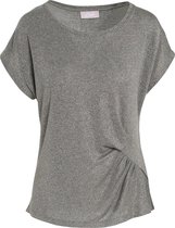 Cassis - Female - T-shirt met fronsjes en zilverkleurig detail  - Kaki