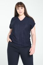 Promiss - Female - T-shirt met plooitjes  - Marineblauw
