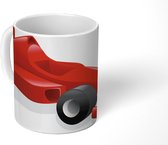 Mok - Koffiemok - Een rode racewagen van de Formule 1 in een illustratie - Mokken - 350 ML - Beker - Koffiemokken - Theemok