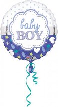 folieballon Baby Boy 43 cm blauw/wit