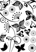 muursticker Butterfies Silhouette zwart 19 stuks