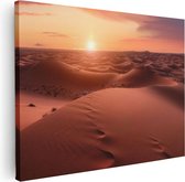 Artaza Canvas Schilderij Woestijn in de Sahara bij Zonsondergang - 40x30 - Klein - Foto Op Canvas - Canvas Print