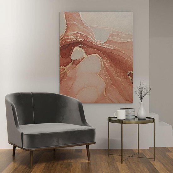 Artaza - Peinture sur Toile - Art Abstrait en Marbre Rose - 80x100 - Groot - Photo sur Toile - Impression sur Toile