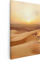 Artaza Canvas Schilderij Woestijn bij Zonsondergang in de Sahara - 40x60 - Poster Foto op Canvas - Canvas Print