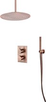 Bally Copper Complete Inbouw Regendouche Met Wandarm En 20cm Hoofddouche Geborsteld Koper