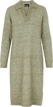 Pieces Jurk Pcflavia Ls Polo Wool Knit Dress Bc 17115879 Deep Lichen Green Dames Maat - 46