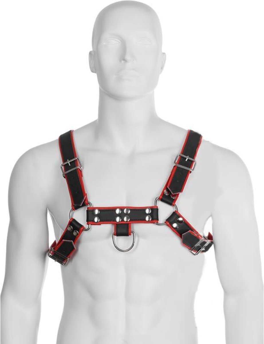 Leather Body - Chain Harnas Iii Black / Red