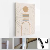 Halverwege de eeuw modern design. Een trendy set van abstracte handgeschilderde illustraties voor wanddecoratie, Social Media Banner, Brochure Cover Design - Modern Art Canvas - verticaal - 1
