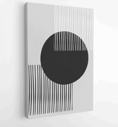 Zwart-wit abstracte muurkunst achtergrond vector 1 - Moderne schilderijen – Verticaal – 1909205698 - 80*60 Vertical