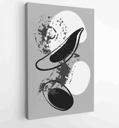 Zwart-wit abstracte muurkunst achtergrond vector 1 - Moderne schilderijen – Verticaal – 1909205617 - 115*75 Vertical