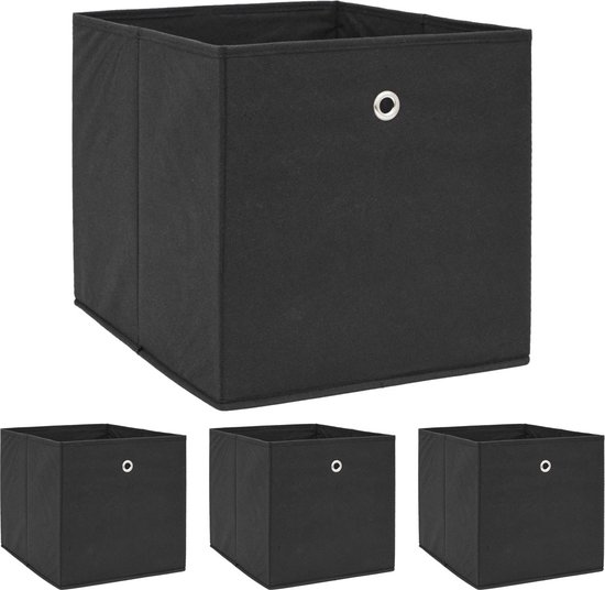 4 Boîtes de rangement pour étagères Kallax - Boîte en Tissus 33x38x33 avec  poignée -... | bol.com