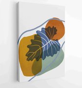 Gouden tropische muur kunsten vector. Botanische lijntekening met aquarelpenseel 2 - Moderne schilderijen – Verticaal – 1899820966 - 50*40 Vertical