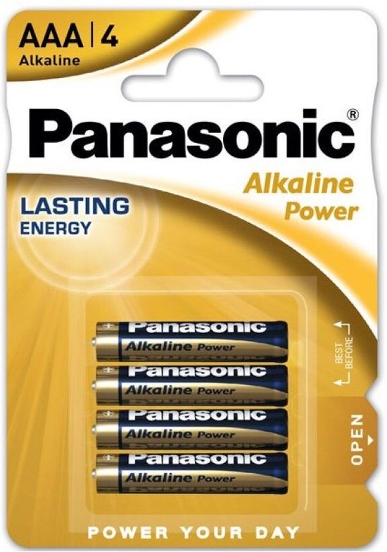 Panasonic PBALR03B4 AAA batterijen - Alkaline Power - 4 Stuks - Panasonic