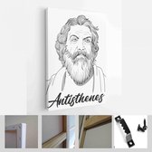 Antisthenes lijntekeningen portret, vector - Modern Art Canvas - Verticaal - 1907842141