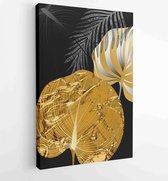 Luxe gouden behang. Zwarte en gouden achtergrond 2 - Moderne schilderijen – Verticaal – 1915224106 - 40-30 Vertical