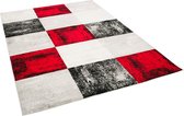 Pergamon Vloerkleed Designer Tango Rood Antraciet Ruit