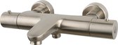 Bally Caral Thermostatisch Badkraan 2 Greeps Met Onderuitloop Geborsteld Staal