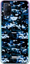 6F hoesje - geschikt voor OPPO A92 -  Transparant TPU Case - Navy Camouflage #ffffff